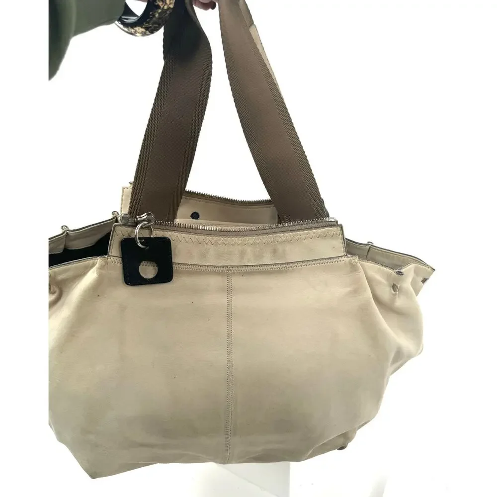 Chloe Cream Suede Leather Hobo Bag